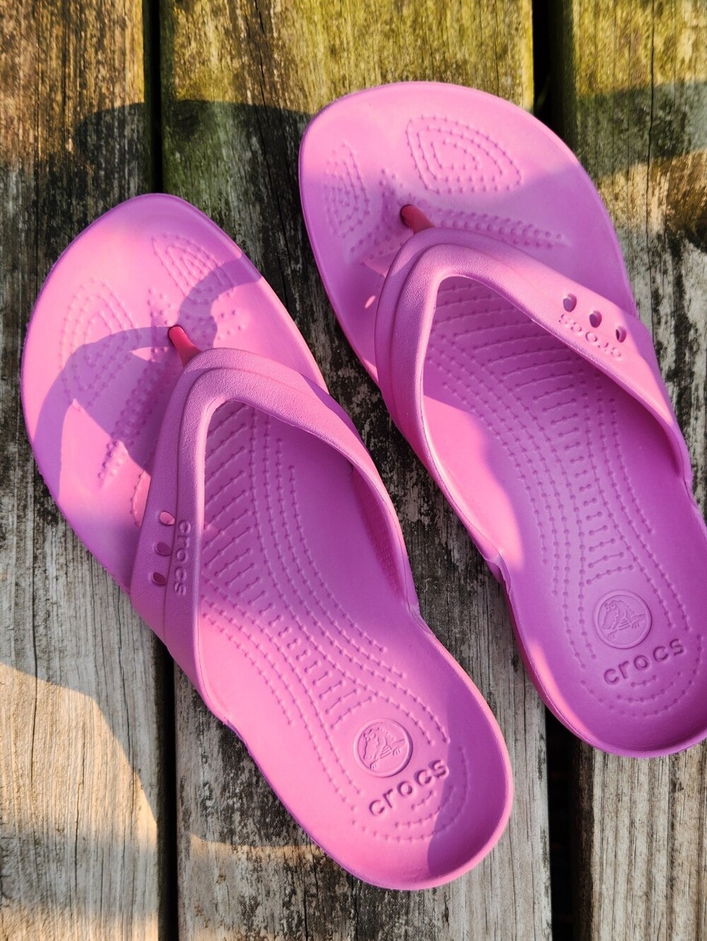 CROCS Pink Slip-On Flip Flops